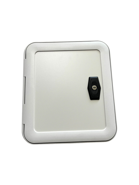 Drzwi serwisowe małe z kluczami BIAŁE Sanjo