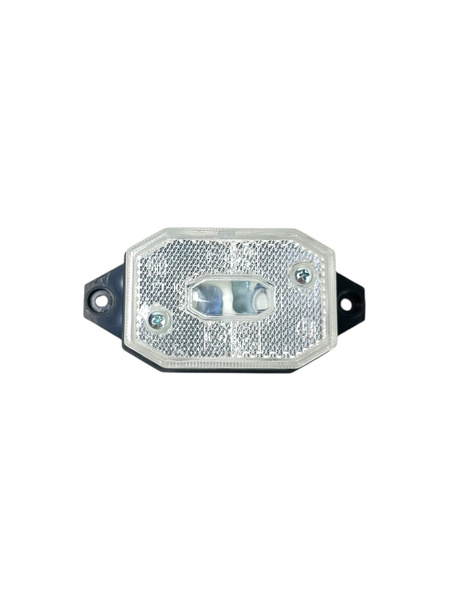 Lampa obrysowa, biała z odblaskiem i uchwytem sztywnym prostym FT-001 BIII